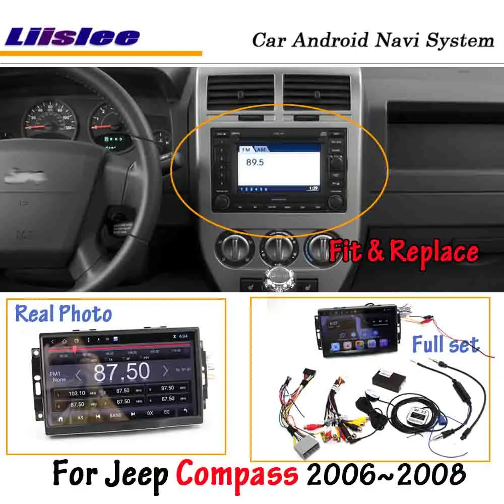 

Android 8.0 For Jeep Compass 2006~2007 Car Stereo Radio BT Carplay Screen Video GPS Navigation Multimedia No DVD Player