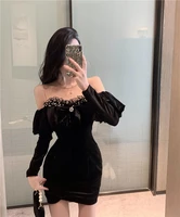 backless sexy tube top 2022 spring dress women mini dresses long sleeve waist controlled lace pearl clubwear evening party dress