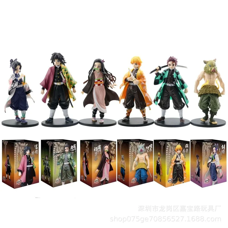 

16 cm anime devil killer doll kamado tanjirou movable doll Agatsuma zenitsu nezuko warrior PVC model toy