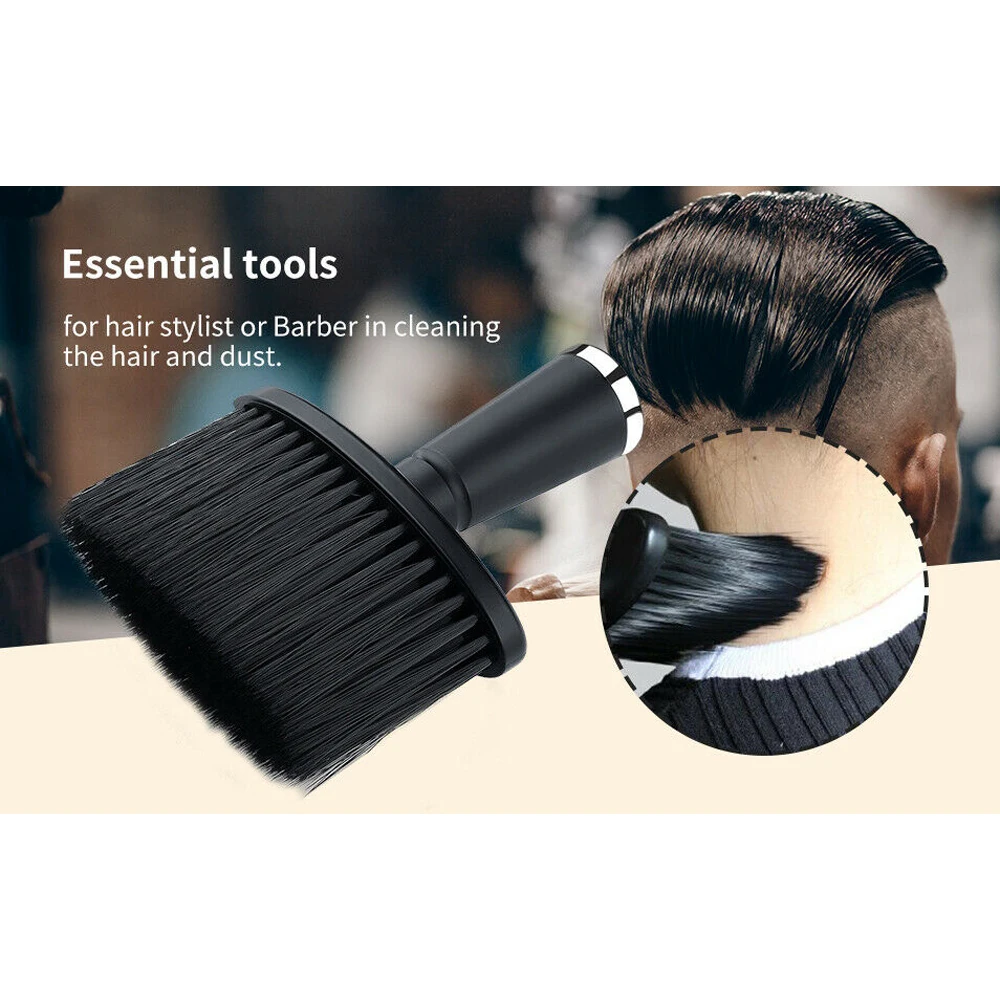

Мягкая черная щетка для очистки шеи и лица, Профессиональная парикмахерская щетка для чистки волос и бороды, инструмент для укладки