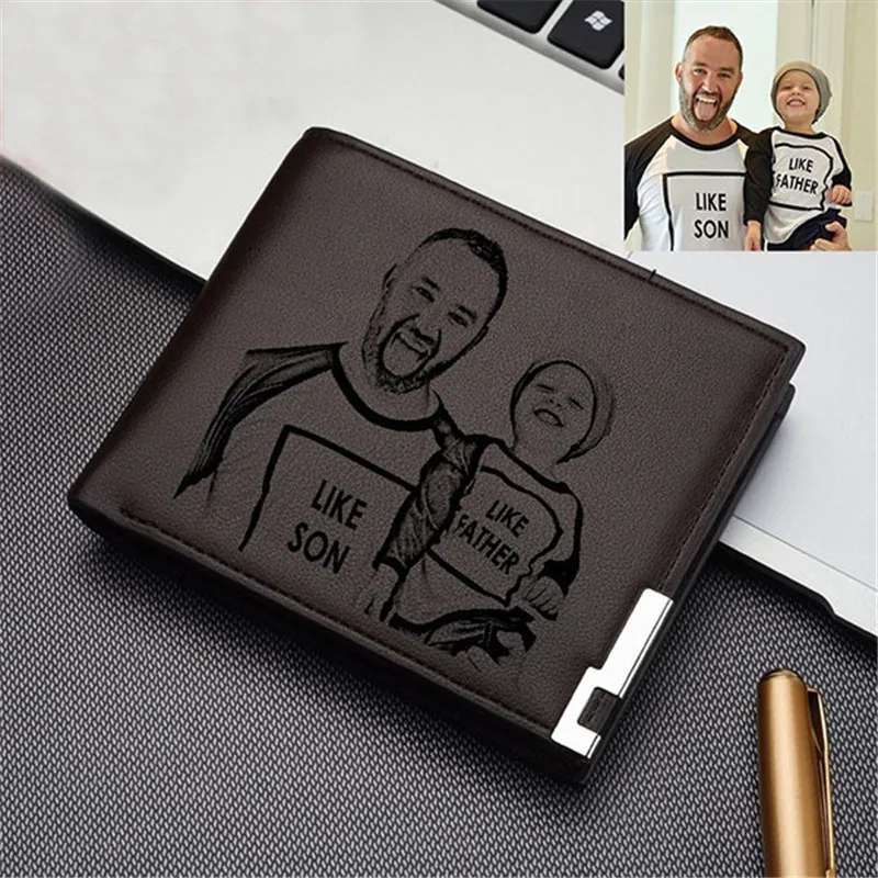 

Customized Photo Wallet for Men Personalized Engraved Bifold Wallet Custom Photo Wallets Father's Day Gift for Dad from Daughter