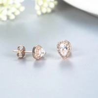 original s925 sterling silver pan earring creative rose gold earrings with sparkling tears for women wedding fashion jewelry