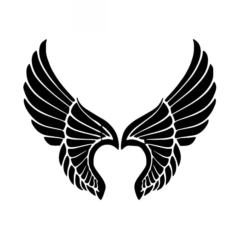 

Car Stickers Angel Wings Personality Cartoon PVC Car Decoration Accessories Decals Creative Waterproof Black/white,17cm*15cm