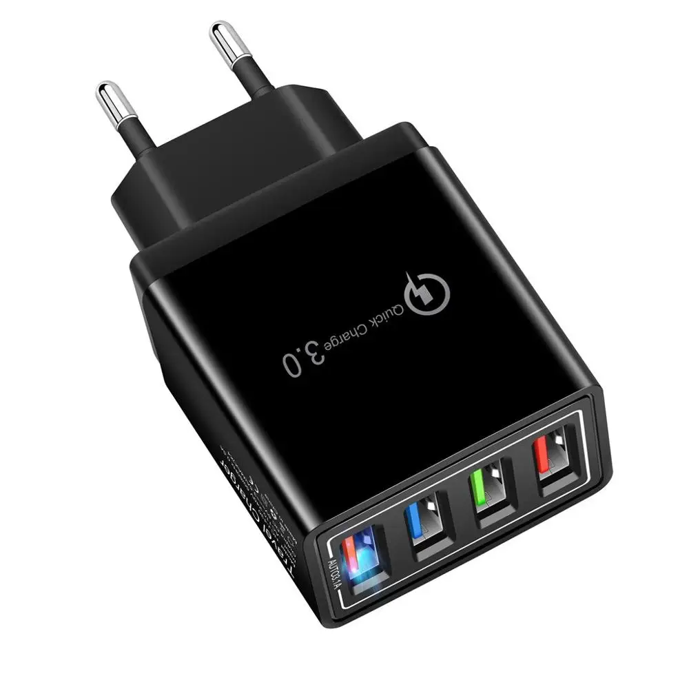 Адаптер для Samsung Xiaomi iPhone 4 порта быстрая зарядка QC 3 0 USB концентратор настенное