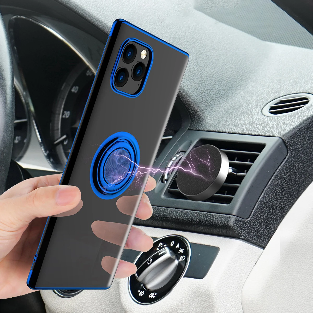 

For iPhone XR Case Magnetic Ring Holder Transparent Cover For iPhone X R XS Max 11 Pro 12 Mini 8 Plus 7 6 6S SE 2020 Accessories