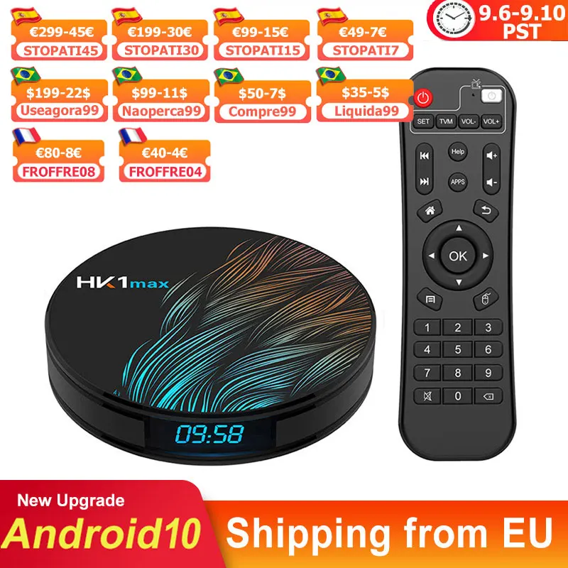 Приставка HK1 MAX для Smart tv Android 10 0 Wi-Fi BT4.0 RK3318 четырехъядерный 4K 1080P Full HD hk1max