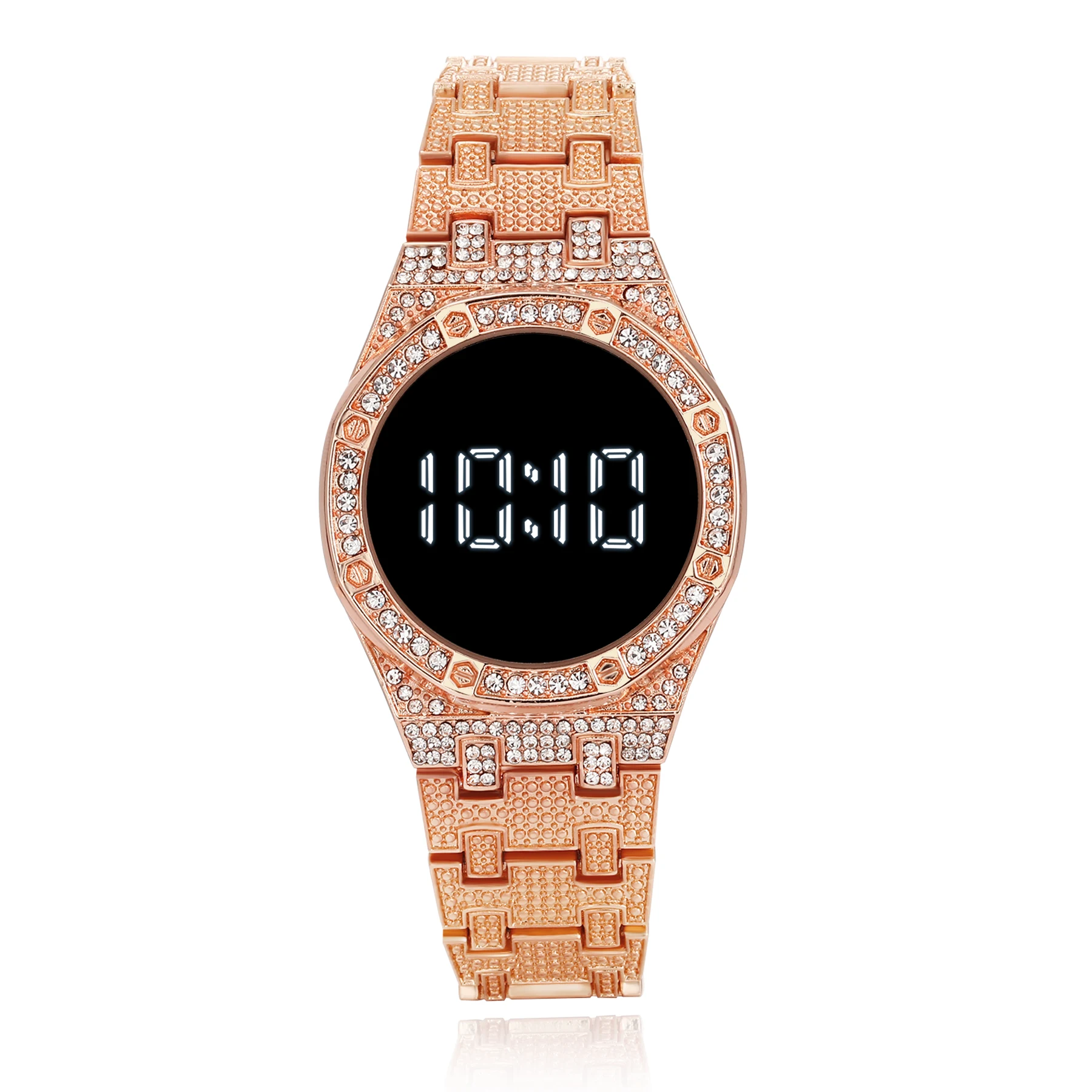 Модные женские светодиодные часы 2021 цифровые наручные с белыми цифрами из