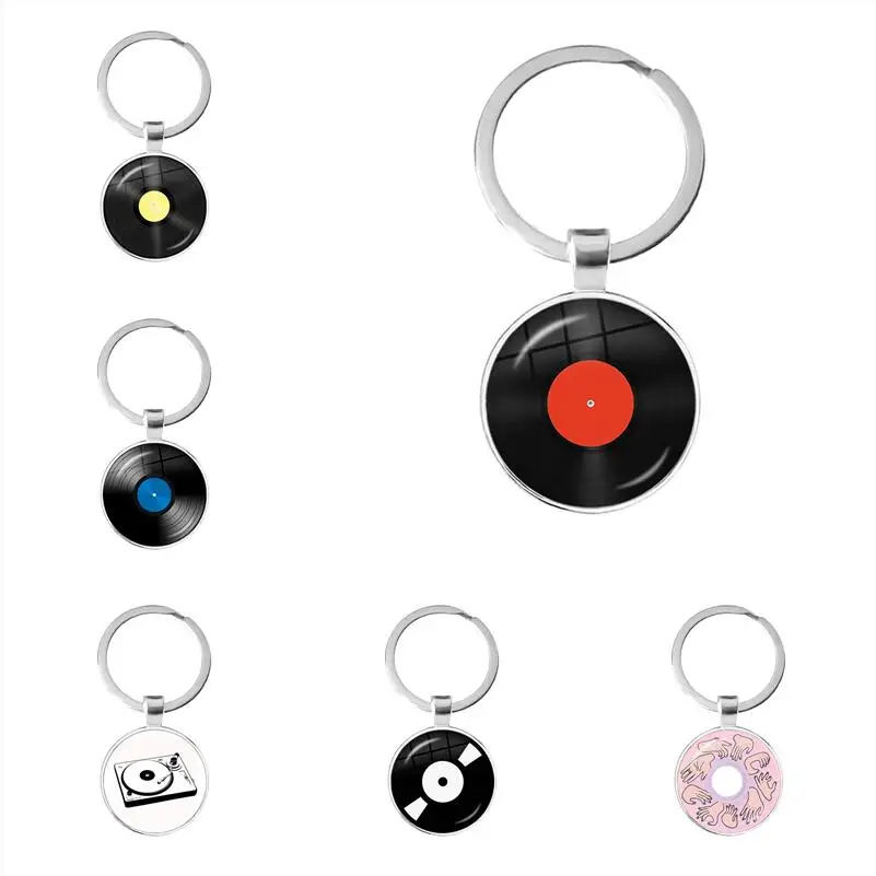 Charm Music Jewelry Retro Gramophone Record Keychain Vintage Vinyl Record Picture Musician's Accessories Gift