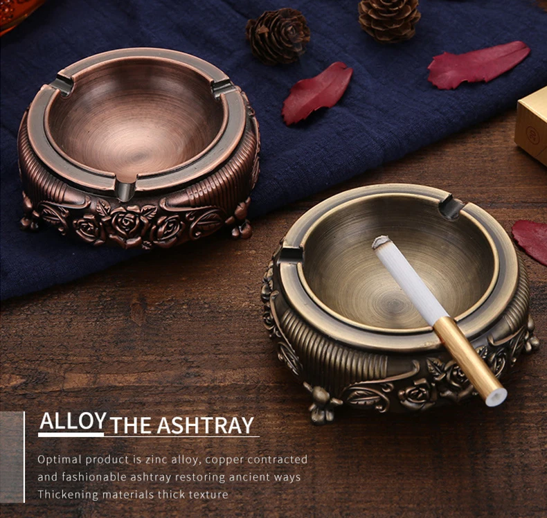 

Пепельница домашняя из цинкового сплава ретро трехмерная рельефная европейская металлическая подарочная пепельница для сигарет креативн...