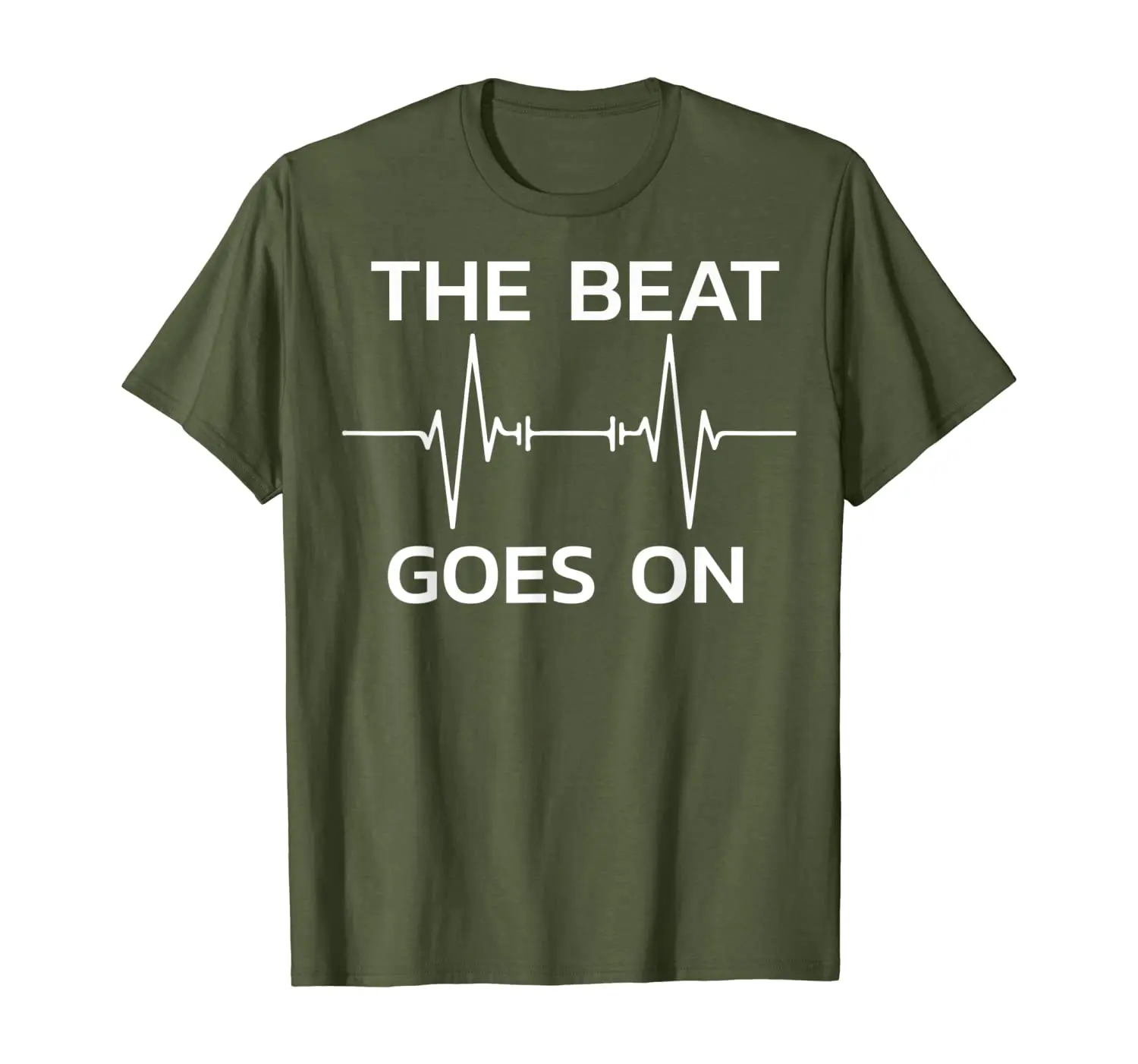 Футболка с надписью The Beat Go On сердцебиение|Мужские футболки| |
