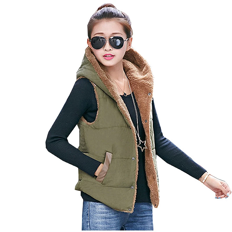 Флисовые Жилеты для женщин из искусственной шерсти утолщенный теплый жилет