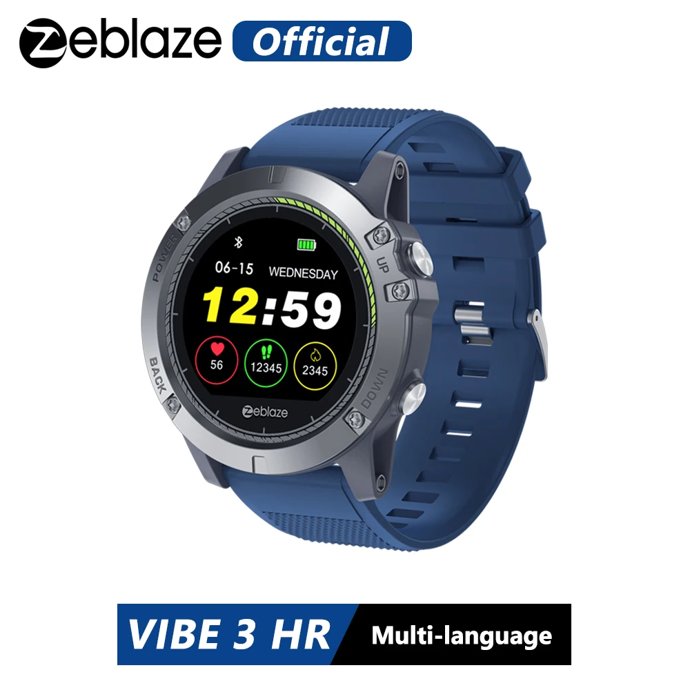 Zeblaze VIBE 3 ч Смарт-часы IP67 Водонепроницаемый активности Фитнес трекер монитор сердечного ритма поля Для мужчин умные часы