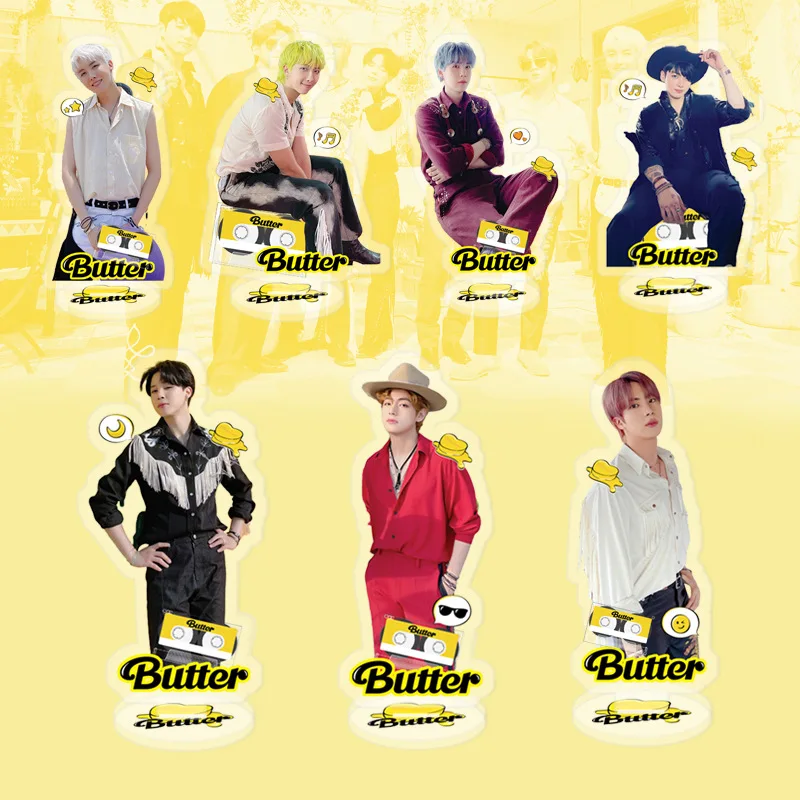 

Kpop Acrylic Standing Bangtan Boys New Album Butter With Acrylic Transparent Cartoon Sign Fans Collection Gift