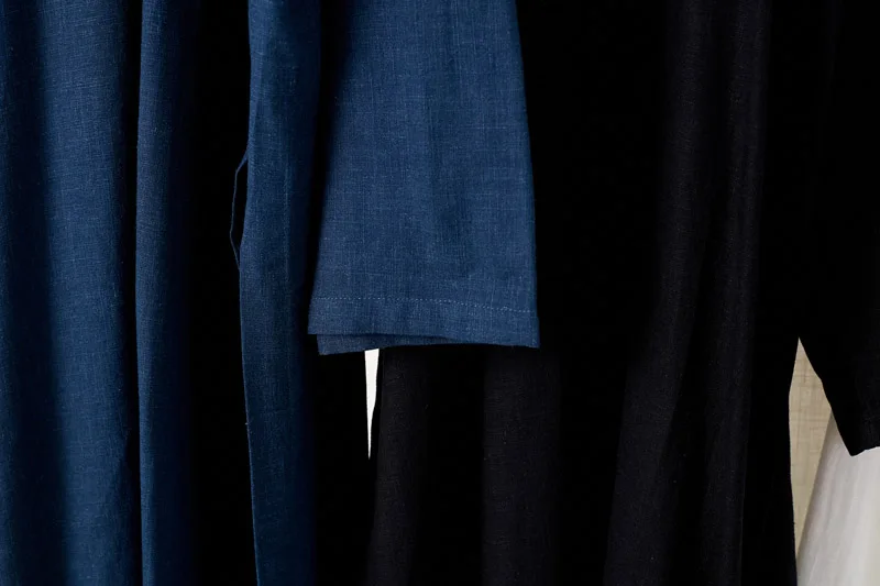 Мужские китайский Стиль из хлопка и льна длинное платье женское рубашка мужской