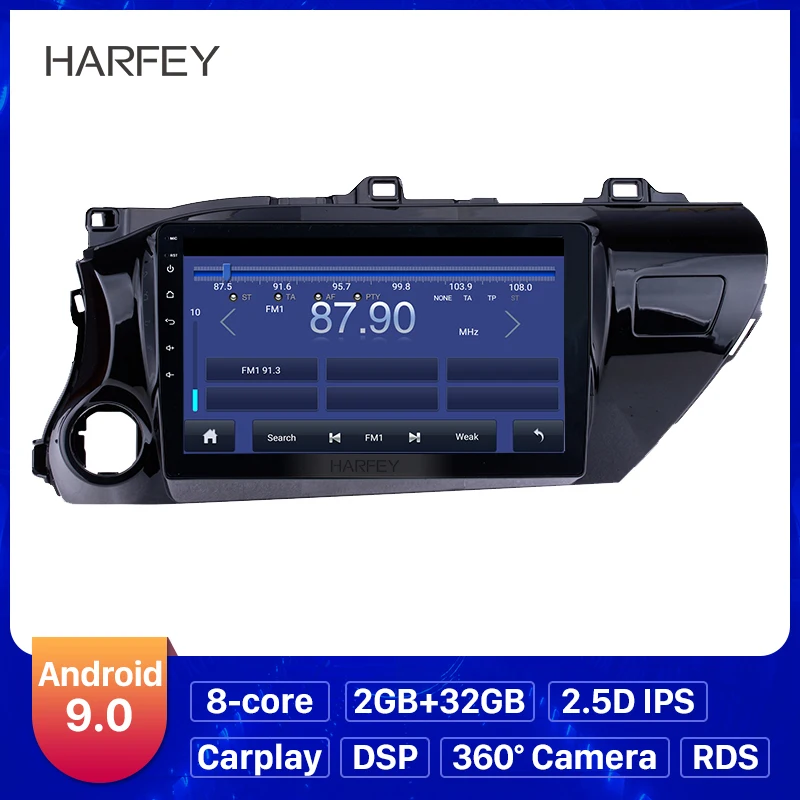 Harfey 2Din 10 1 &quotAndroid 9 0 HD стерео Авто Радио для TOYOTA HILUX Левая рука водителя 2016 2018 с Bluetooth