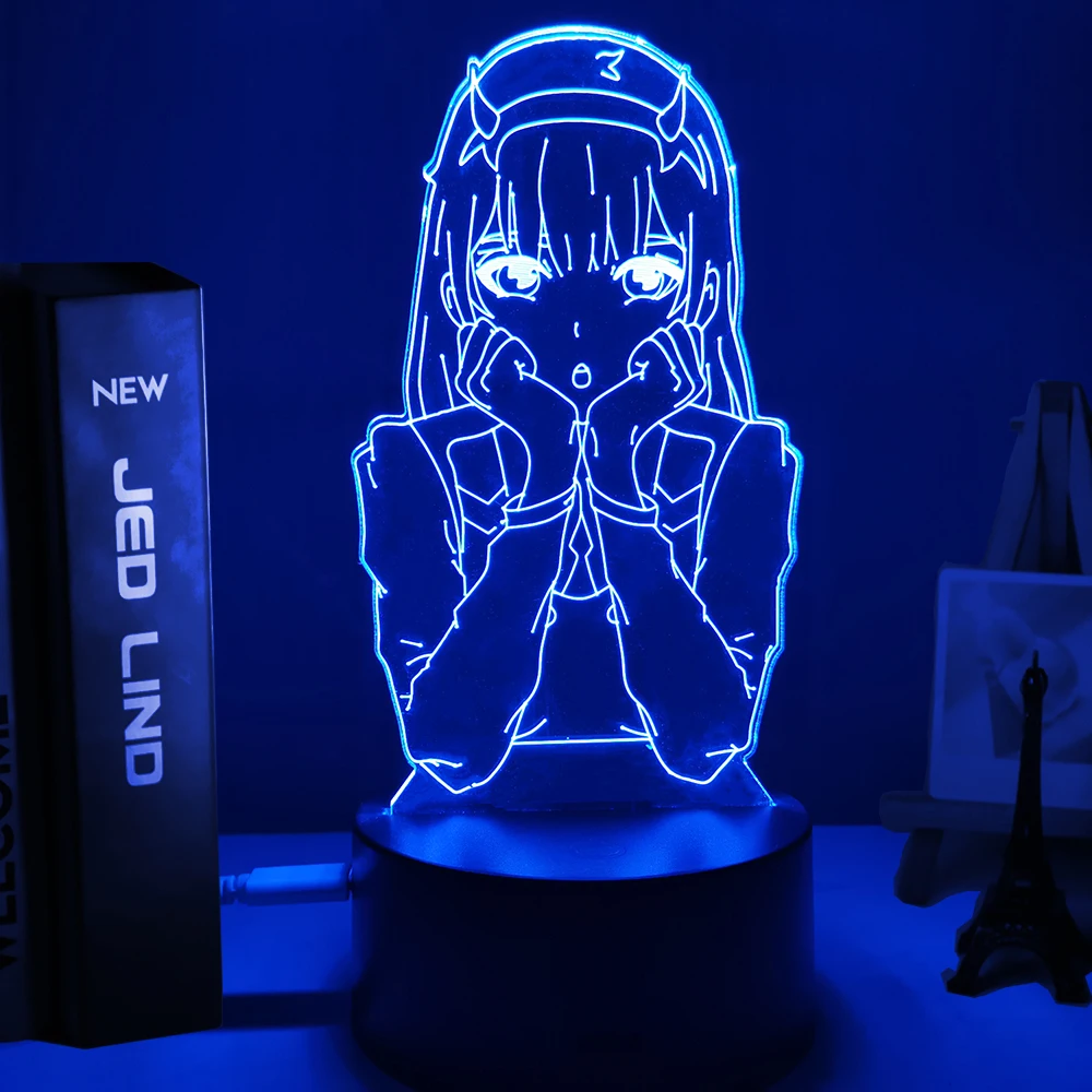 Аниме 3d лампа Ночной светильник ноль две фигурки Дети Девочка Манга подарок