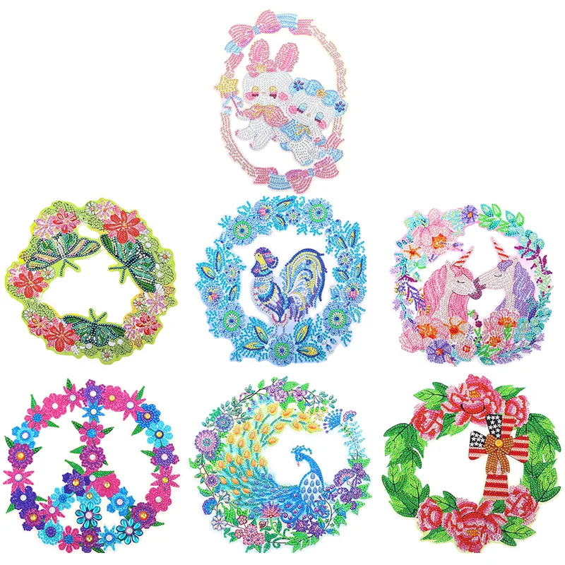 

Набор для алмазной живописи 5D «сделай сам», венок, художественное настенное украшение для дома, мозаика из смолы, вышивка крестиком, подарок...