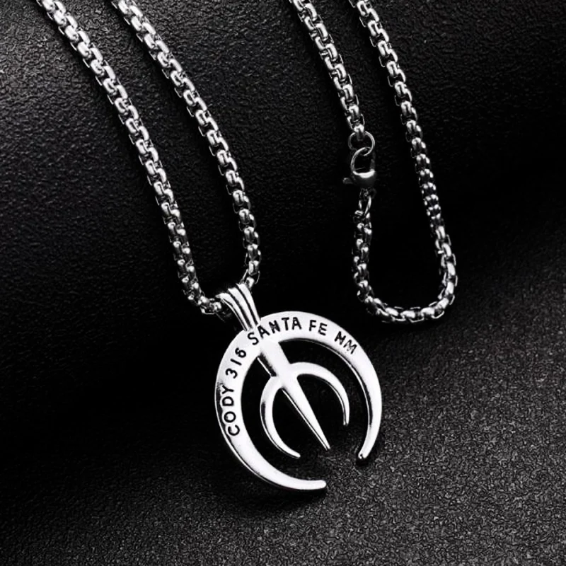 

Wuyifang Neck Chain for Men Korean Fashion Hip Hop Titanium Steel Trident Pendant Necklace Jewelry