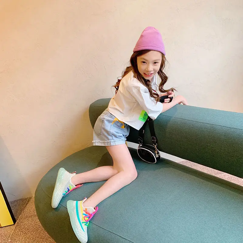 

Girls' shorts summer 2021 summer new fashion all-match children's outer pants P4683