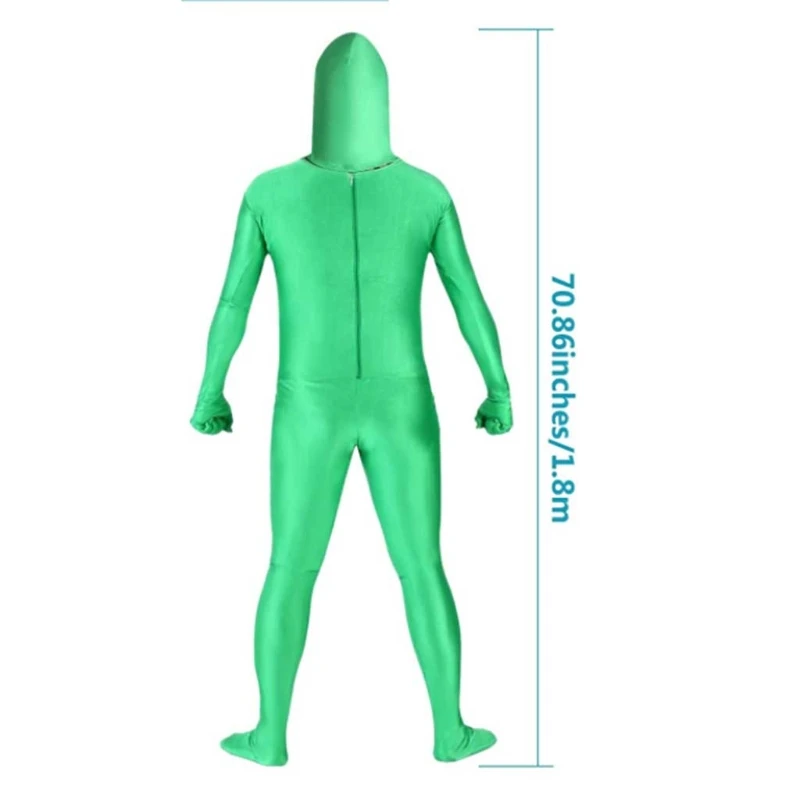 

2021 New Green Full Bodysuit Invisible Effect Disappearing Man Body Suit Unisex Costume