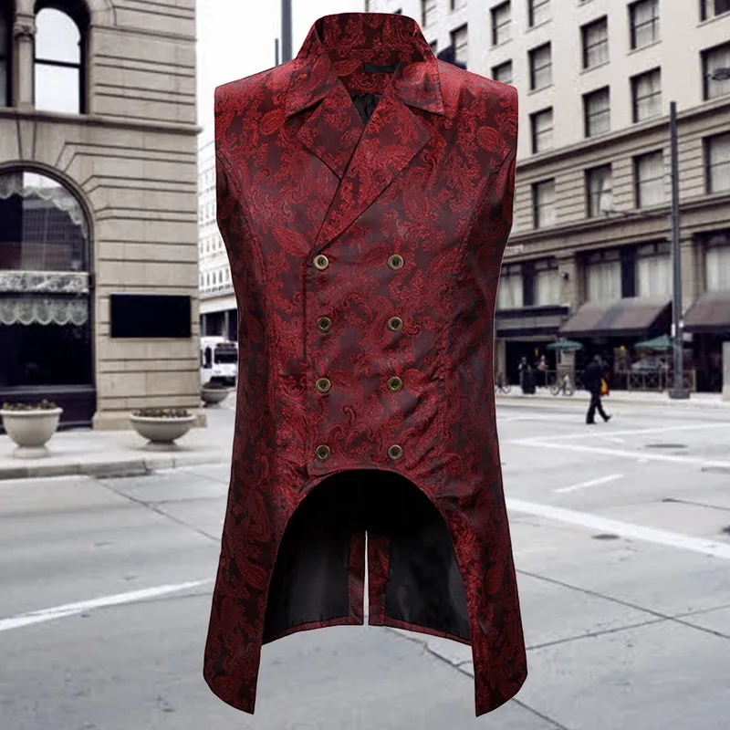 Мужской Готический жилет-смокинг в викторианском стиле костюм стимпанк