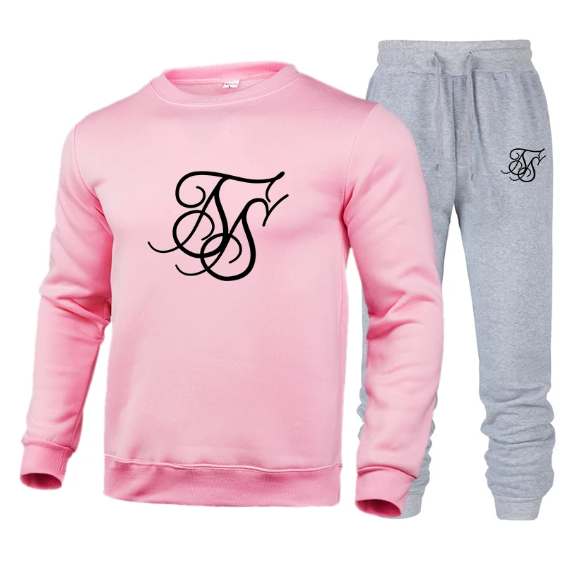 

2021SikSilk New Men's Women's Couple Fashion Hoodie + Sweatpants Suit Candy Color Pullover Spring Autumn Must-Have Hoodie+3