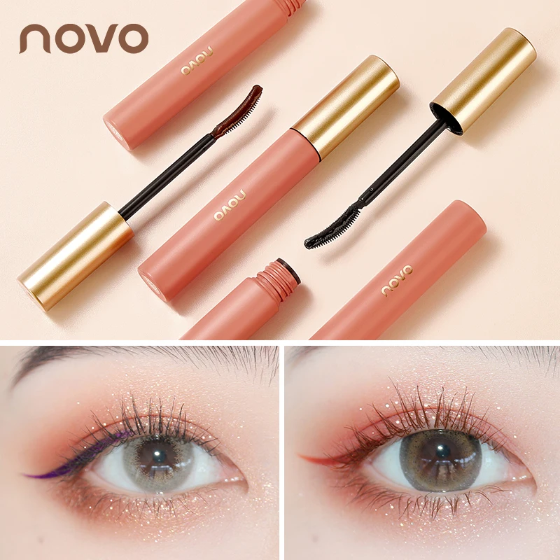 

Novo slim mascara with silicon brush lengthening curling eyelash extension long lasting waterproof black brown 4D mascara BN263