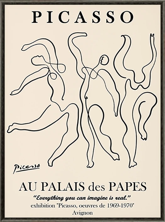 Постер Пикассо танцевальные фигурки One Line Art современный минимализм абстрактное