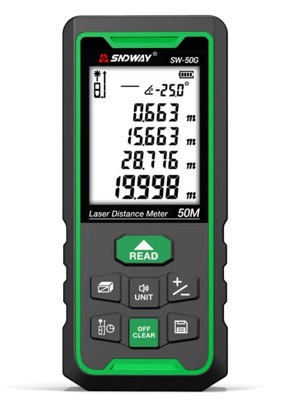 

SW-50G Green Laser Distance Meter Rangefinder 50m Laser Range Finder Trena Electronic Level Ruler Laser Tape Measure Sale