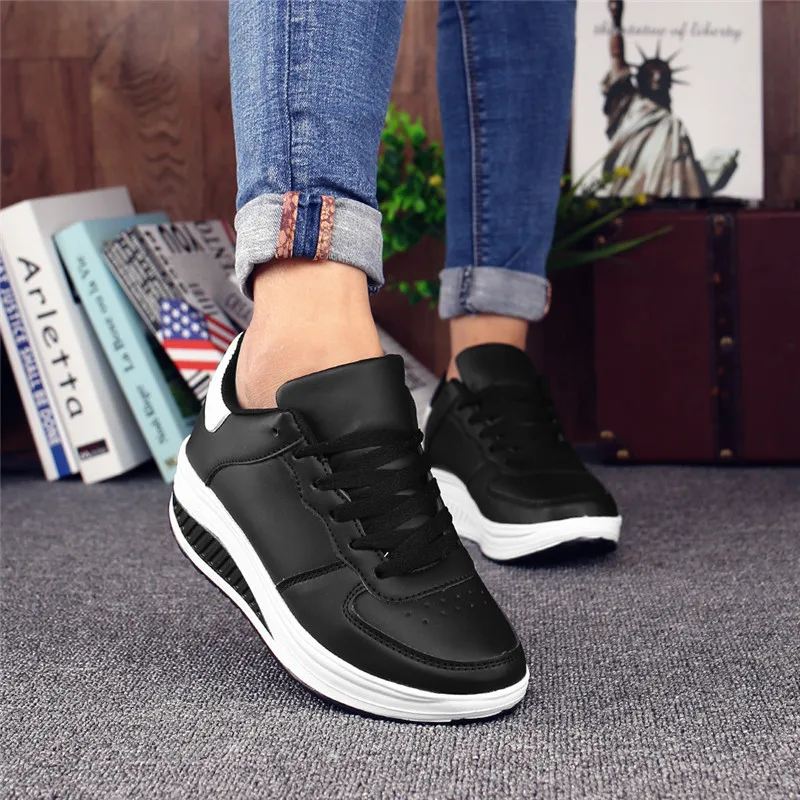 Platform Woman Vulcanize Shoes Big Size 42 Women Sneakers Casual Shoes Comfortable Fashion Black White Platform Sneakers Trend