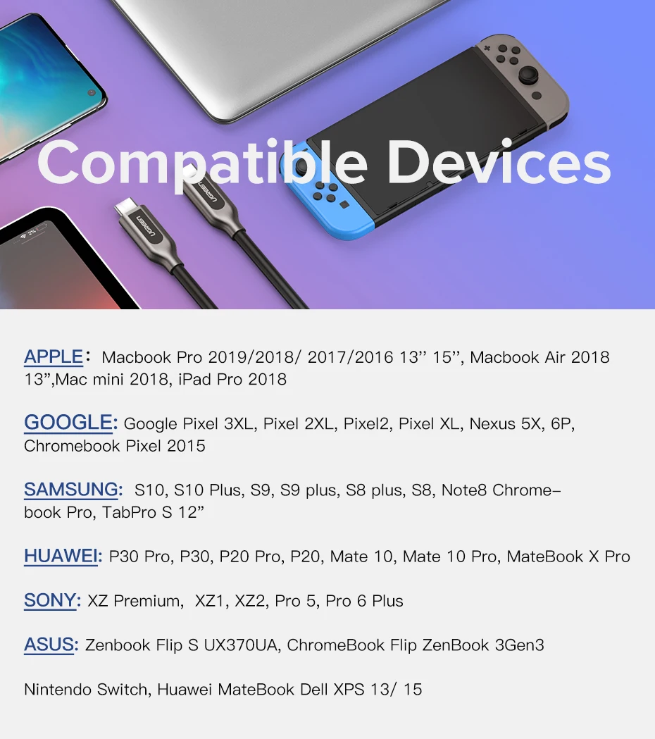 

Bayserry USB C To Type C Cable for Apple Mac Air Pro for Xiaomi Note 9 8 7 Huawei P40 P30 Pro C Cable Type C 3A Quick Charge