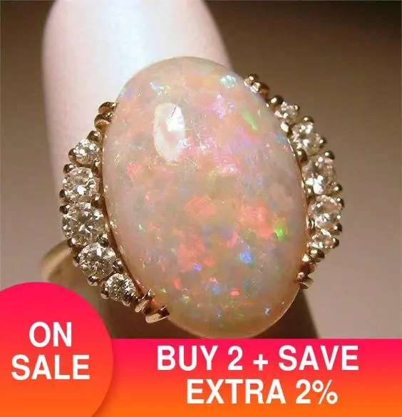 Новинка 2021 винтажное обручальное кольцо с овальным покрытием белого розового