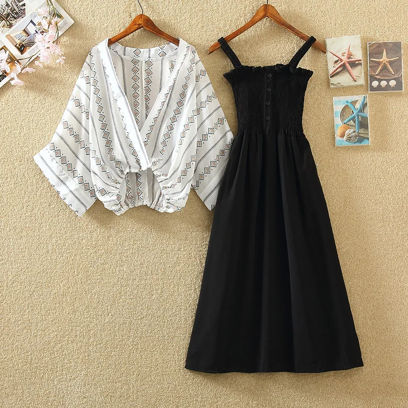 Пляжный стиль летние женские платья с v образным вырезом рукавами летучая мышь на