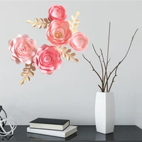 paper flowers wall decor pink nursery flower baby shower table dessert backdrop girls room crafts decoration home decor dropship