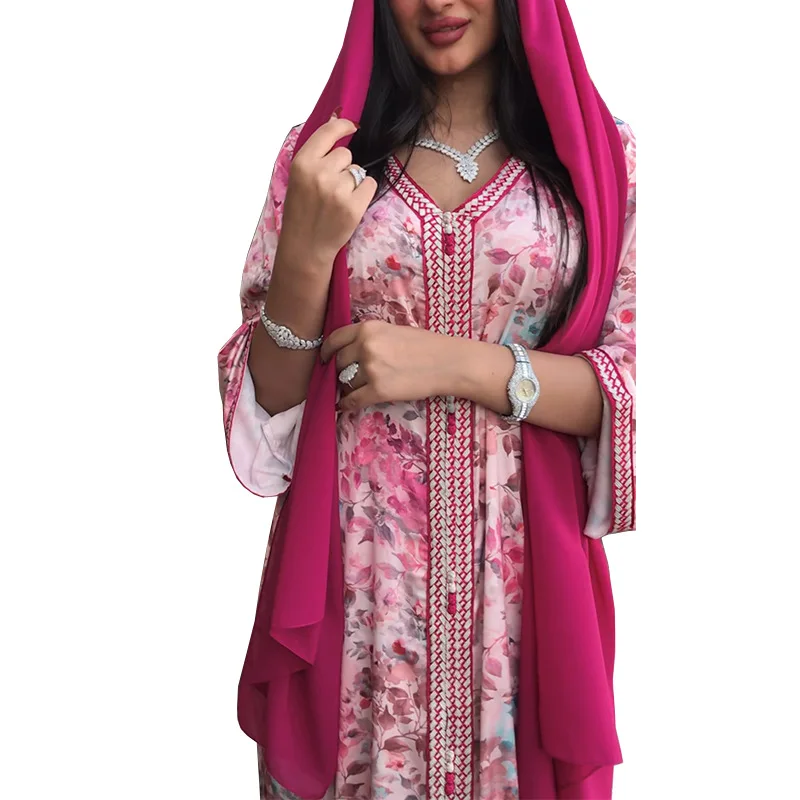 

Plus Size Women Dress African Boubou Dress African Dress for Woman Free Size with Embroidery Design Long Dress African