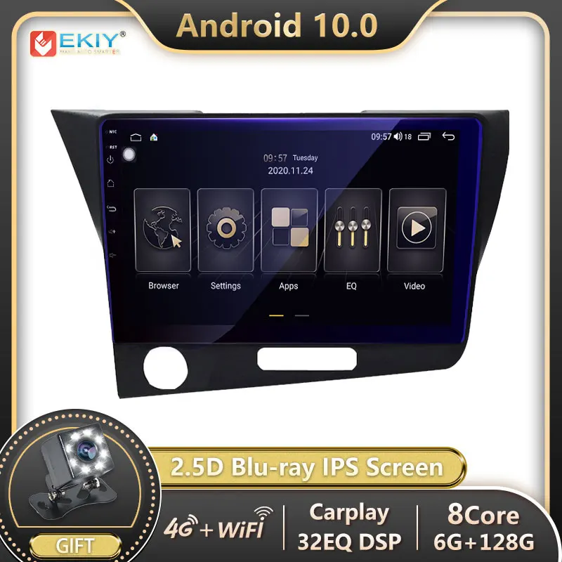 EKIY 6G 128G DSP Авторадио 2din Android 10 для Honda CRZ CR Z автомобильный Радио мультимедийный