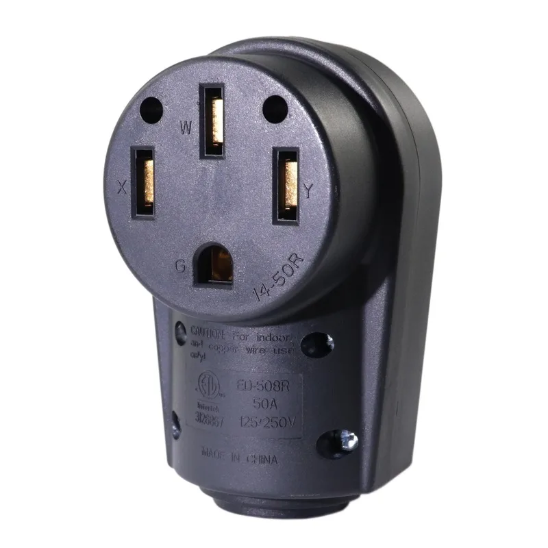 

[Nema 14-50R] 50A Heavy Duty RV EV Replacement Assembly Socket Electrical Plug Adapter with Handle (Female Plug) motorhome rv