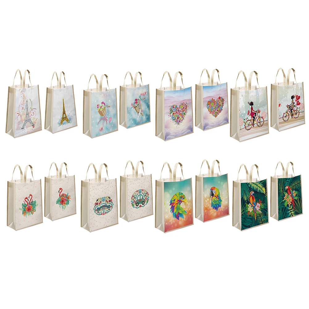 

2x Fashion DIY Diamond Painting Handbag Tote Mosaic Reusable Eco-friendly Shopping Storage Bags Home Organizer