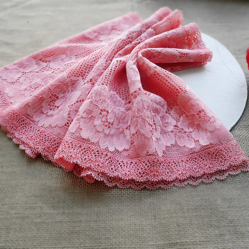 2 м/лот эластичное Розовое Кружевное Сетчатое кружево из спандекса для нижнего