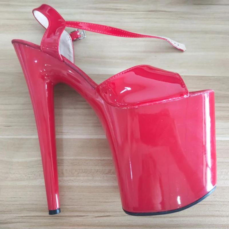 

Shoes Woman Platform Sandals 20cm High Heels Stripper Women Summer Shoes Red Black Fenty Beauty Buckle Strap Peep Toe Shoes