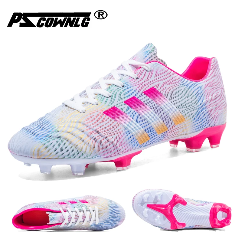 

woman Training Football Boots FG/TF Kids Breathable Soft Outdoor SneakersMen's Soccer Shoes Teenager High Ankle Cleats Antiskid