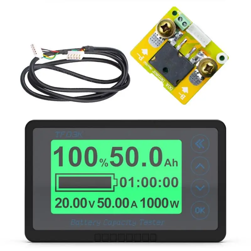 

Тестер емкости аккумуляторов TF03K DC 8 ~ 120 в 50 а/А/а, измеритель Coulomb с экранированным кабелем 1 м