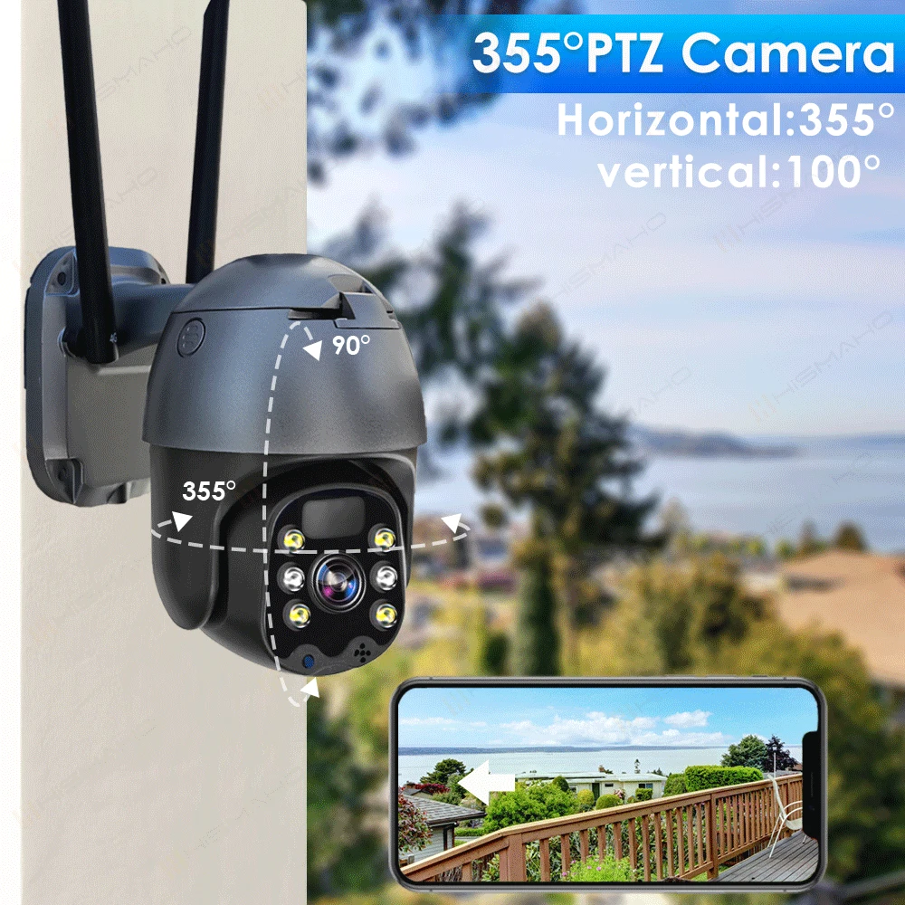 Солнечная IP-камера Наружная 4G Sim-карта Камера видеонаблюдения WiFi 360 CCTV