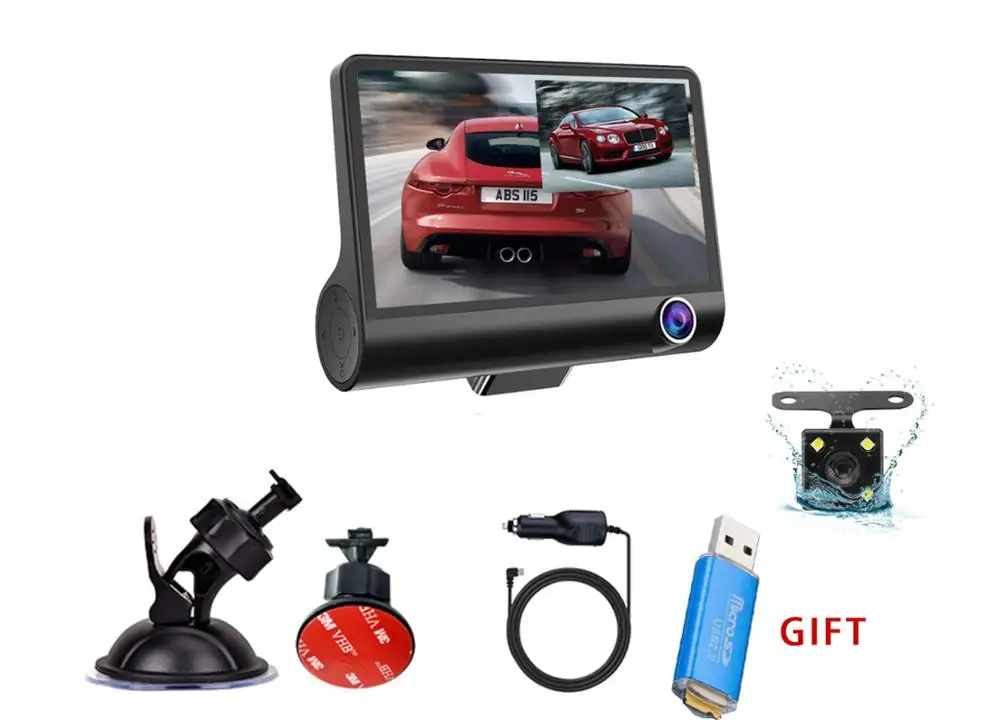 Оригинальный Автомобильный видеорегистратор 3 s объектив 4 дюйма двойной с