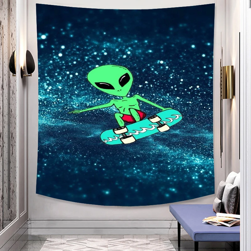 Психоделический гобелен Инопланетянин богемное произведение колдун с принтом