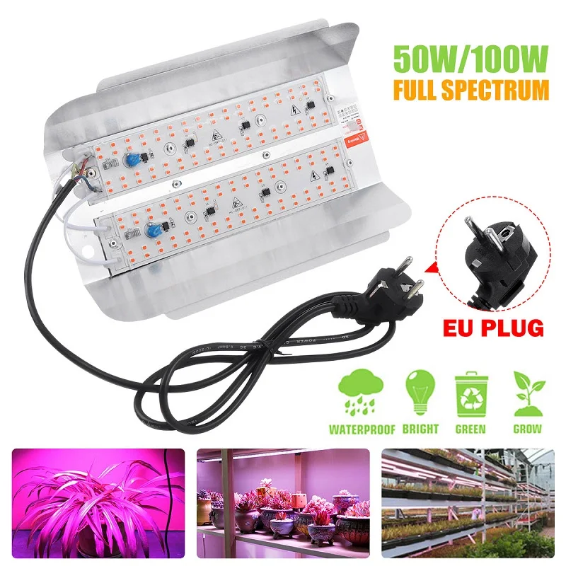 Светодиодный фитолампа полного спектра 50/100 Вт светодиодный светильник для