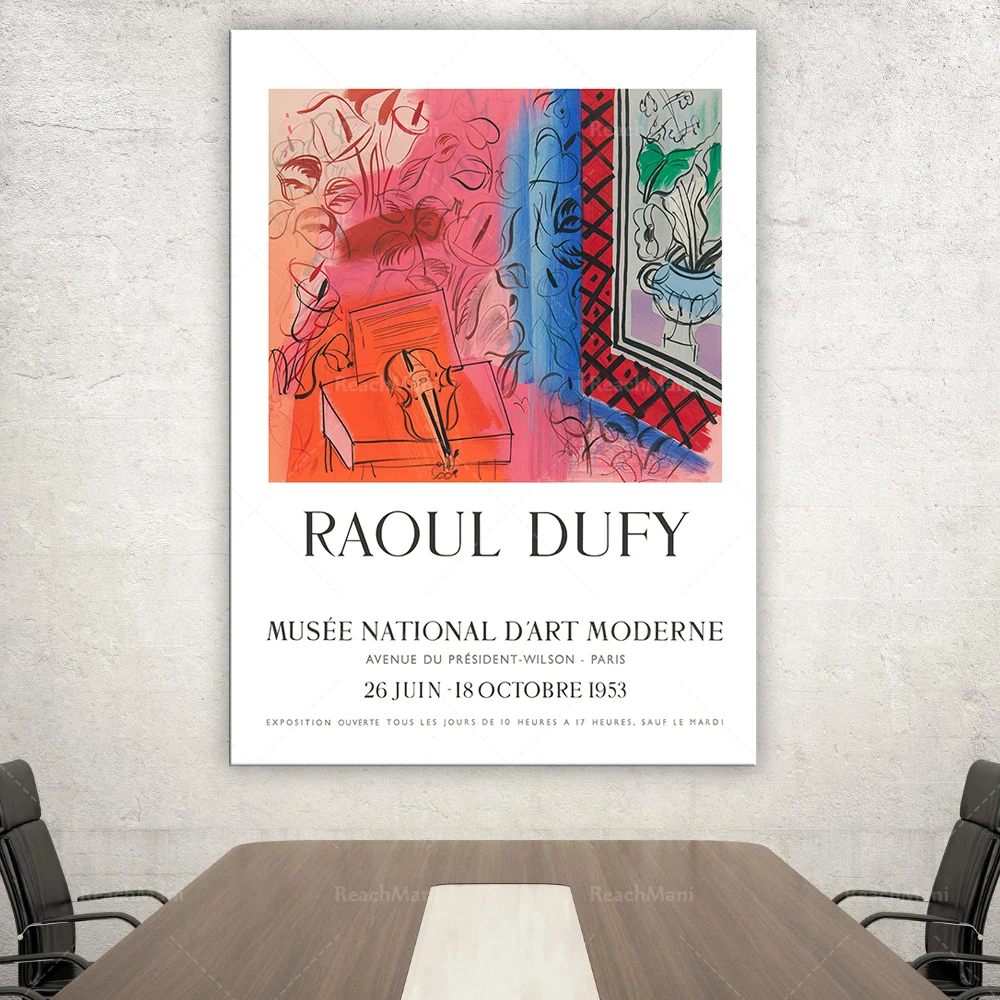 

Reprint of a 1953 Vintage French exhibition Poster for works by Dufy