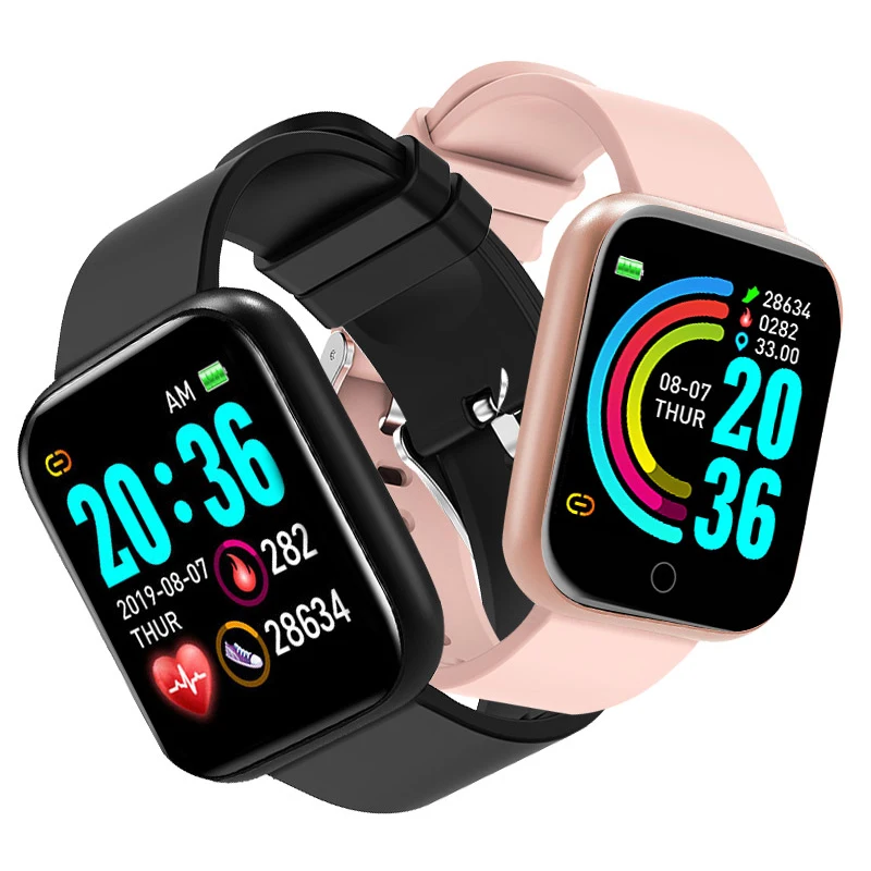 Женские спортивные Смарт-часы Y68 с Bluetooth электронные цифровые часы фитнес-трекер