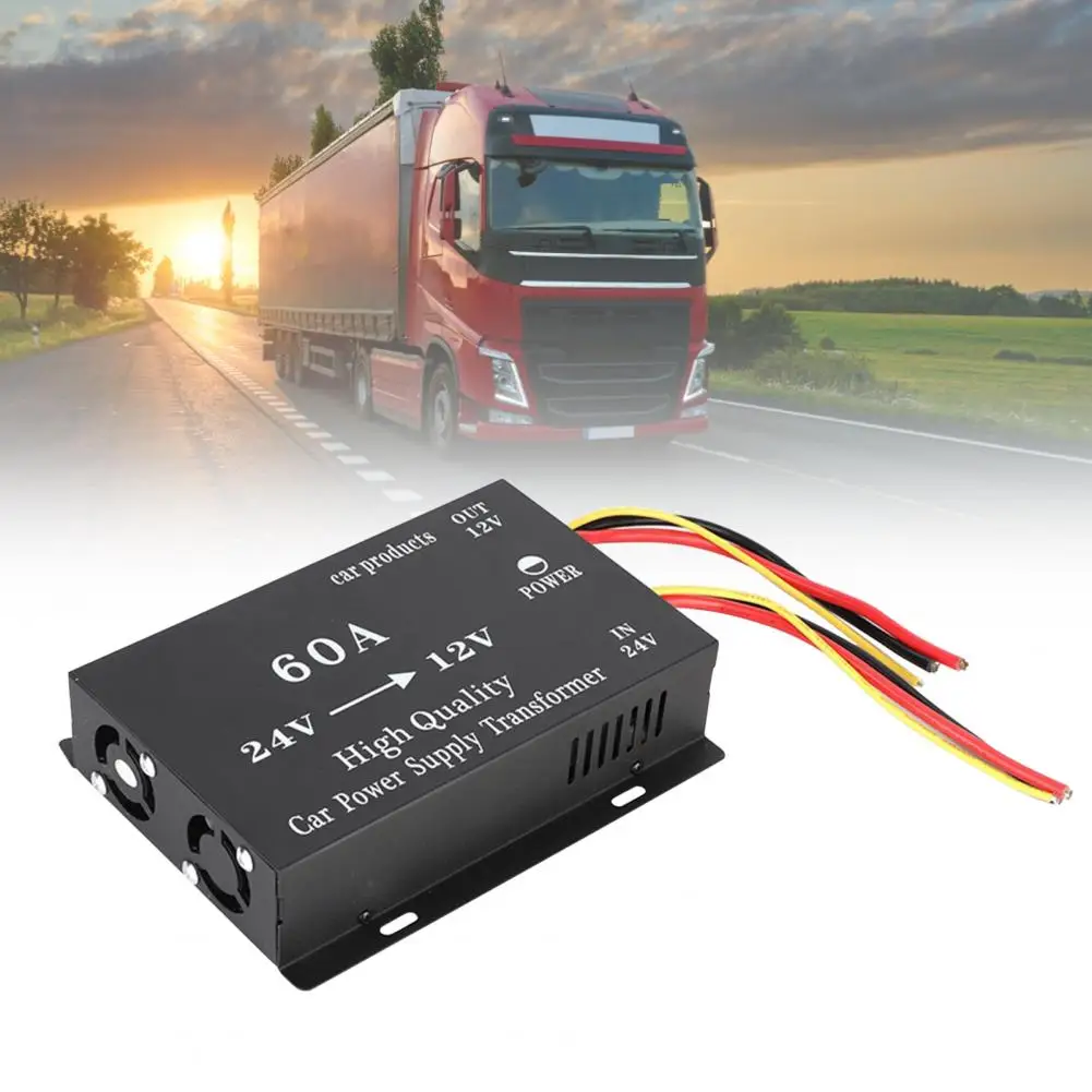 Step-down Transformer Stable Voltage Regulator Performance Specialize Durable Black 24V to 12V Power Converter for Truck | Автомобили и