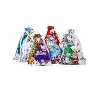 xuqian hot selling 2pcs with plastic candy drawstring christmas gift bag for holiday decorations a0003